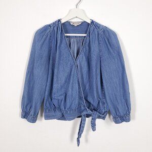 Madewell Denim Wrap Top
